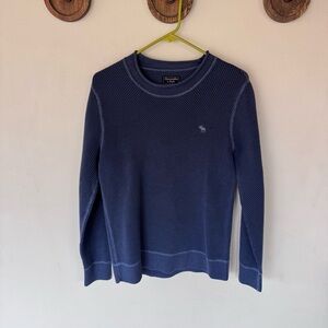 Abercrombie & Fitch Blue texture knit Crewneck Sweater size XS
